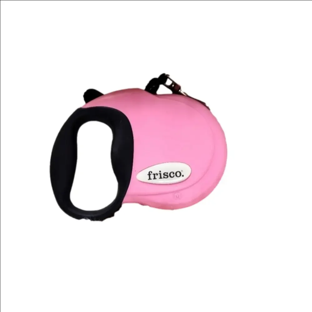 Frisco Pink Black Nylon Retractable Dog Leash 16 ft